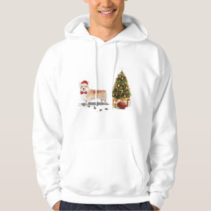 Veste À Capuche Corgi Funny Chien de Noël avec arbre