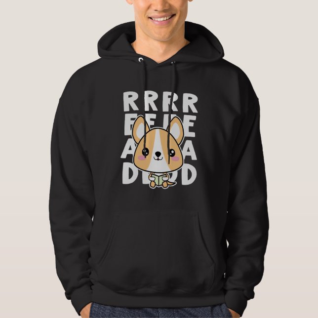 Veste À Capuche Corgi Lecture (Devant)