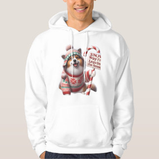 Veste À Capuche Corgi/Pomeranian drôle en pull : "Jamais sous la n