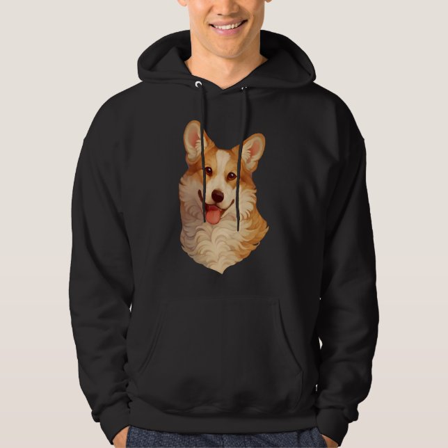 Veste À Capuche Corgi Portrait (Devant)