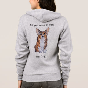 Veste À Capuche Corgi suet et aquarelle
