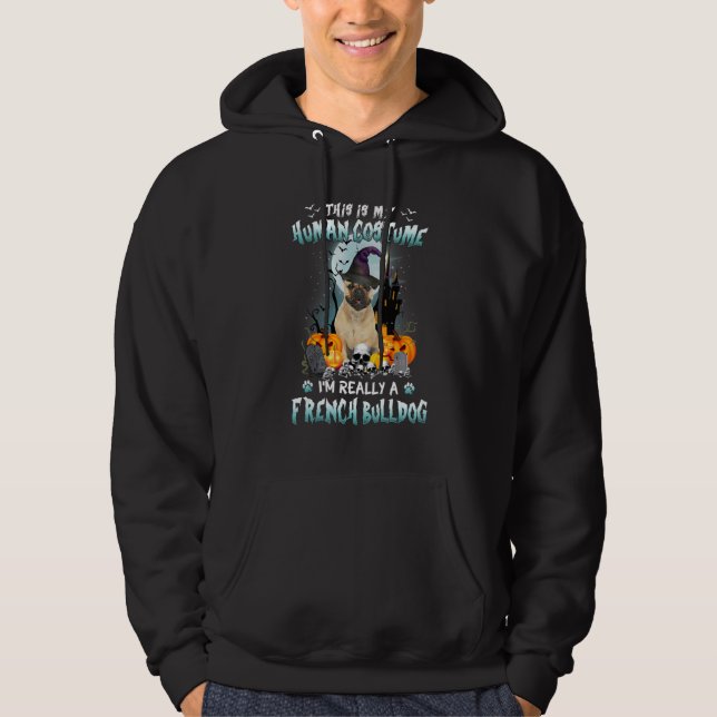 Veste À Capuche Costume d'Halloween pour chien de taureau français (Devant)