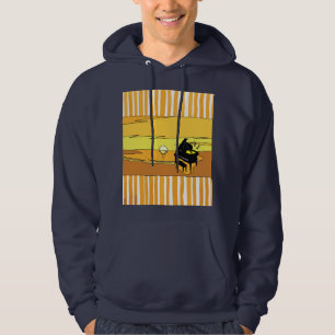 Veste À Capuche Coucher de soleil pour piano de musique rétro