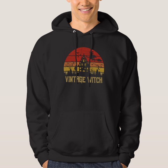 Veste À Capuche Coucher de soleil rétro pour sorcière Vintage en p (Devant)