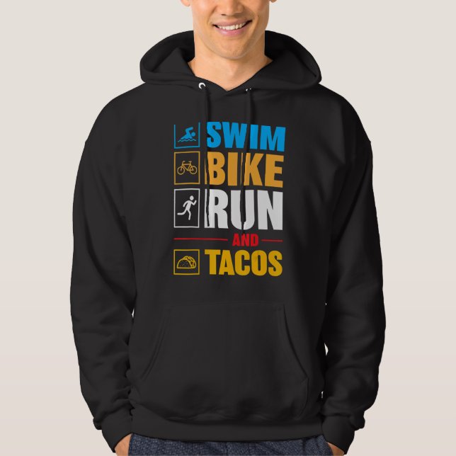 Veste À Capuche Course à vélo de natation & Fête des pères Tacos (Devant)