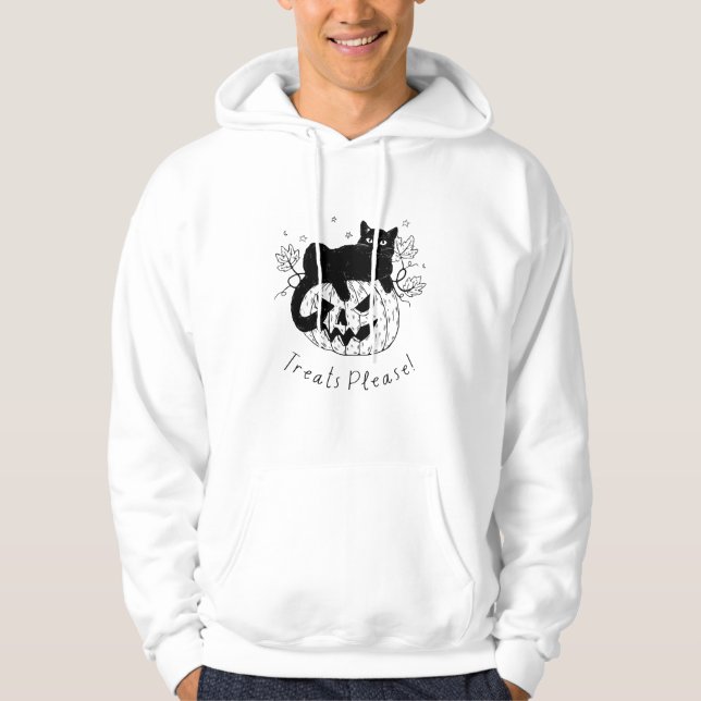Veste À Capuche Course de chat d'automne Halloween (Devant)