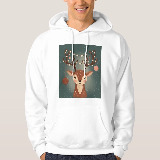 Veste À Capuche Cozy Christmas Deer with Ornaments and Lights (Devant)