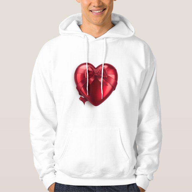 Veste À Capuche Cozy Red Love Valentine Romantic Aesthetic Couple  (Devant)