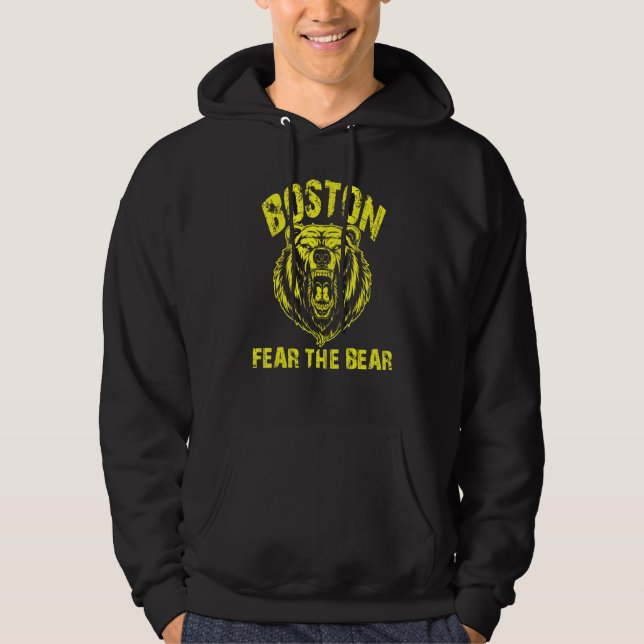 Veste À Capuche Craindre Le Hockey Ours Soyez Conscient De Boston  (Devant)