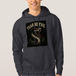 Veste À Capuche CRAINTE NO EVIL - Fierce Black Cobra Snake Graphic