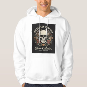 Veste À Capuche Crâne de Halloween Fleurie Os Collecteur Design_1