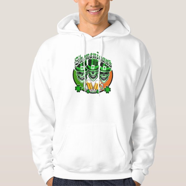 Veste À Capuche Crânes irlandais riants de lutin : Malice (Devant)