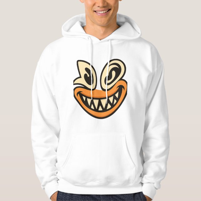 Veste À Capuche Crazy Wide-Smile Face – Unique Bold Graphic Tee (Devant)