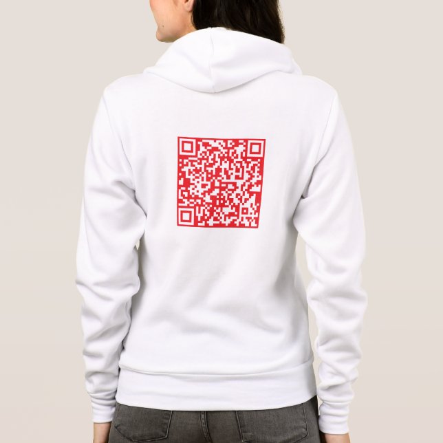 Veste À Capuche Créer un code QR rouge numérisable (modifiable) (Dos)