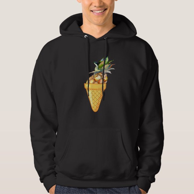 VESTE À CAPUCHE CRÈME DE GLACE AUX ANANAS - COLLECTE DE FRUITS ET  (Devant)