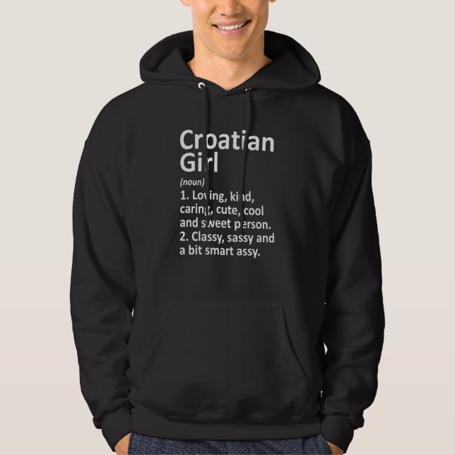 Veste À Capuche Croatie Fille Croatie drôle Pays Accueil Racines D (Devant)