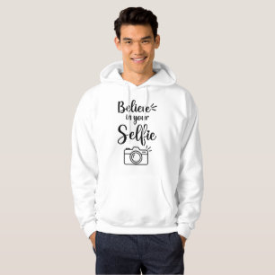 Veste À Capuche Croyez En Votre Selfie - Icône Caméra