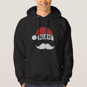 Veste À Capuche Croyez Père Noël Casquette Blanc Moustache Famille