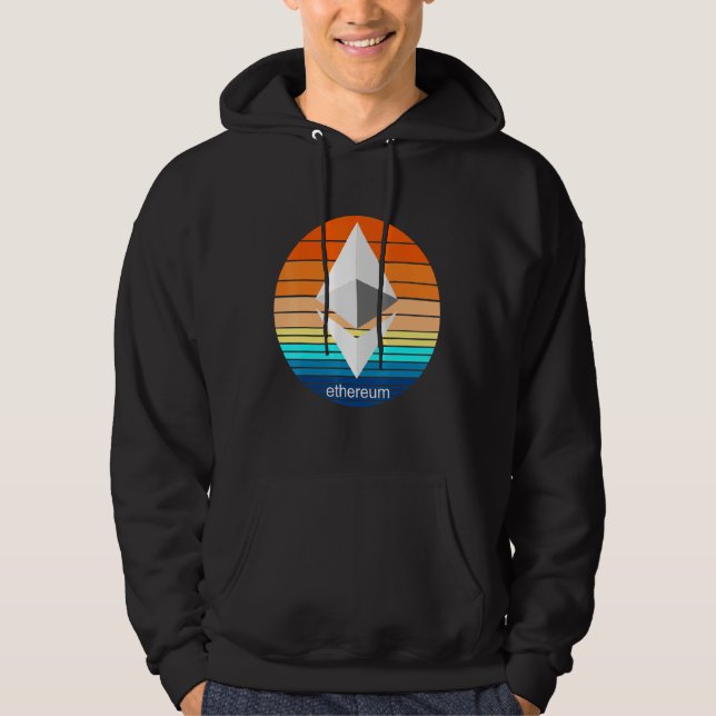 Veste À Capuche Cryptomonnaie Ether Blockchain Etereum Retro Suns (Devant)