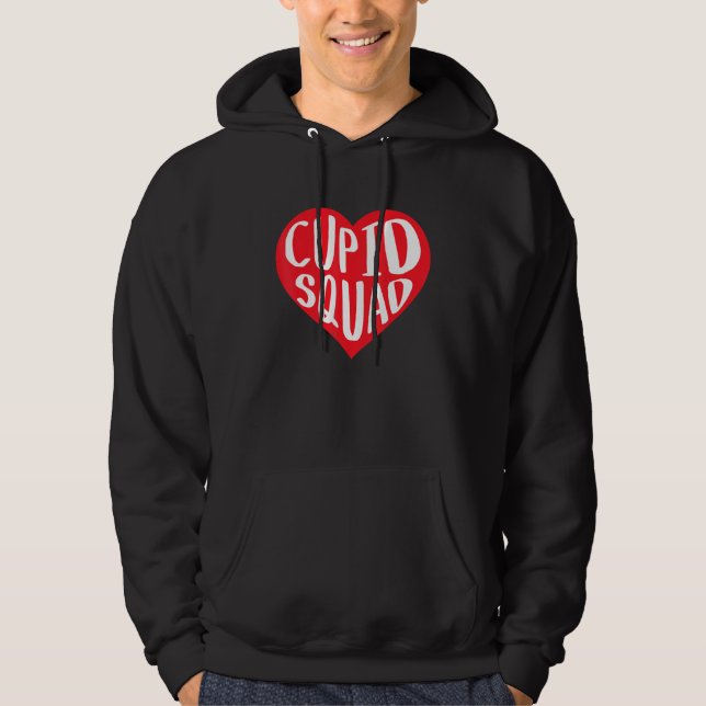 Veste À Capuche Cupid Squad Heart Funny Best friend Group Valentin (Devant)