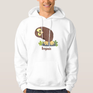 Veste À Capuche Curieux et drôle dessin animé de chouette brune