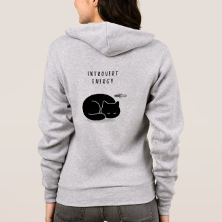 Veste À Capuche Custom Quote Black Cat Introvert Energy Women's 