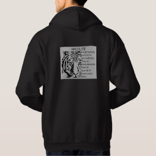 Veste À Capuche Custom Wildlife super puissant tigre hommes noir