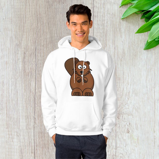 Veste À Capuche Cute Cartoon Beaver Funny Bois Animal (Créateur téléchargé)