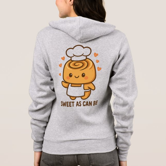 Veste À Capuche "Cute Cinnamon Roll Chef - Kawaii Baking Design (Dos)