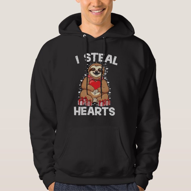 Veste À Capuche Cute lazy sloth holding heart love sloth valentine (Devant)