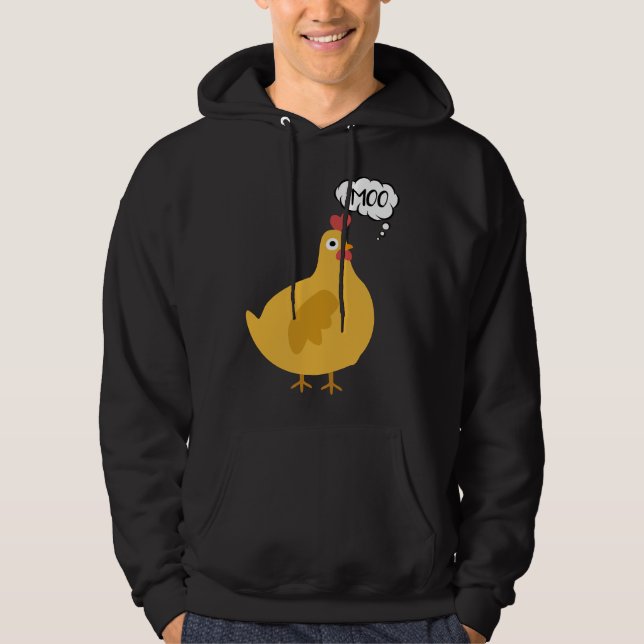 Veste À Capuche Cute Moo poulet (Devant)
