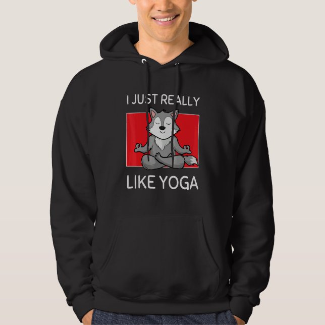 Veste À Capuche Cute Namaste Wolf I Just Really Like Yoga Pilates (Devant)