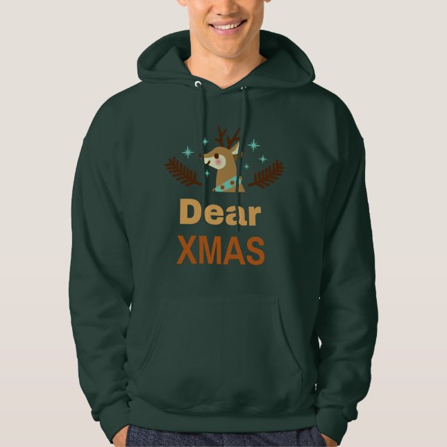 Veste À Capuche Cute Reindeer Pun Dear Xmas Holiday Art (Devant)
