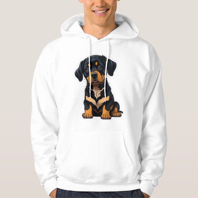 Veste À Capuche Cute Rottweiler - Cadeaux pour les propriétaires d (Devant)
