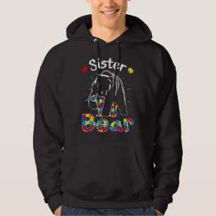Veste À Capuche Cute Soeur Ours Sensibilisation sur l'autisme Fami