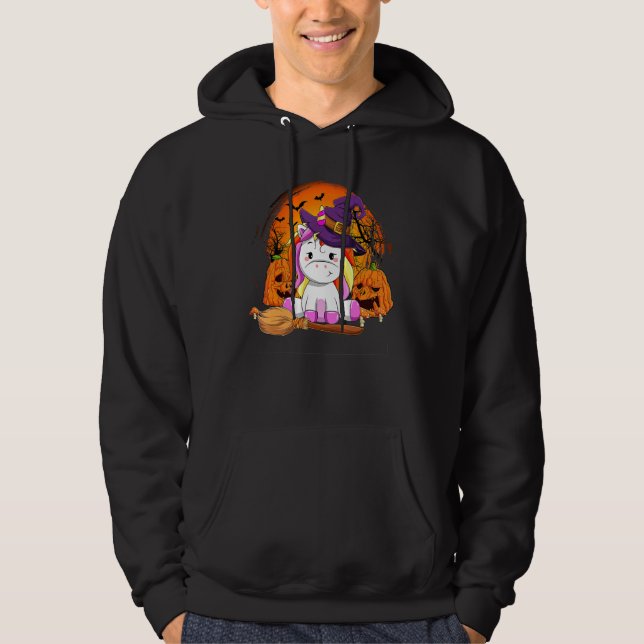Veste À Capuche Cute Unicorn Pumpkin Halloween Thanksgiving Hallow (Devant)