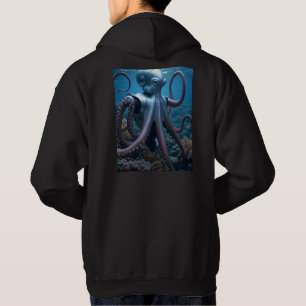 Veste À Capuche Cyber Octopus hommes à capuchon noir sweatshirt re