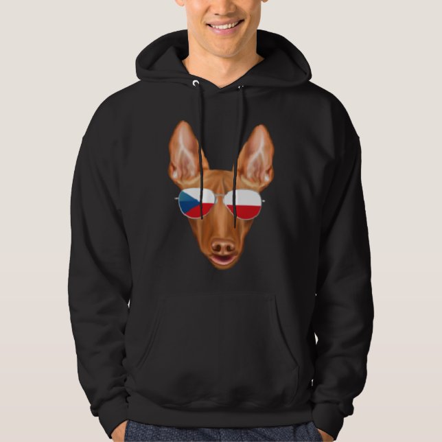Veste À Capuche Czech Flag Pharaoh Hound Dog Czech Republic Pocket (Devant)