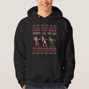 Veste À Capuche Dabbing All Way Père Noël Reindeer Elf Ugly Xmas