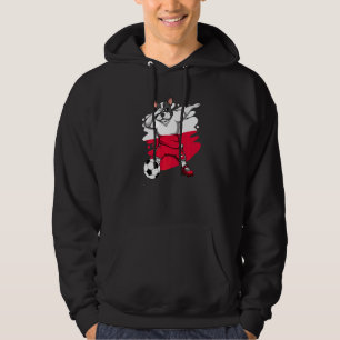 Veste À Capuche Dabbing French Bulldog Pologne Fans de football Je