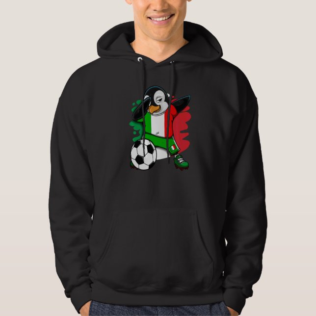 Veste À Capuche Dabbing Penguin Italie Fans de football Jersey Dra (Devant)