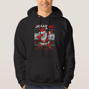 Veste À Capuche Dabbing Père Noël Jolly Af Inapproprié Ugly Christ