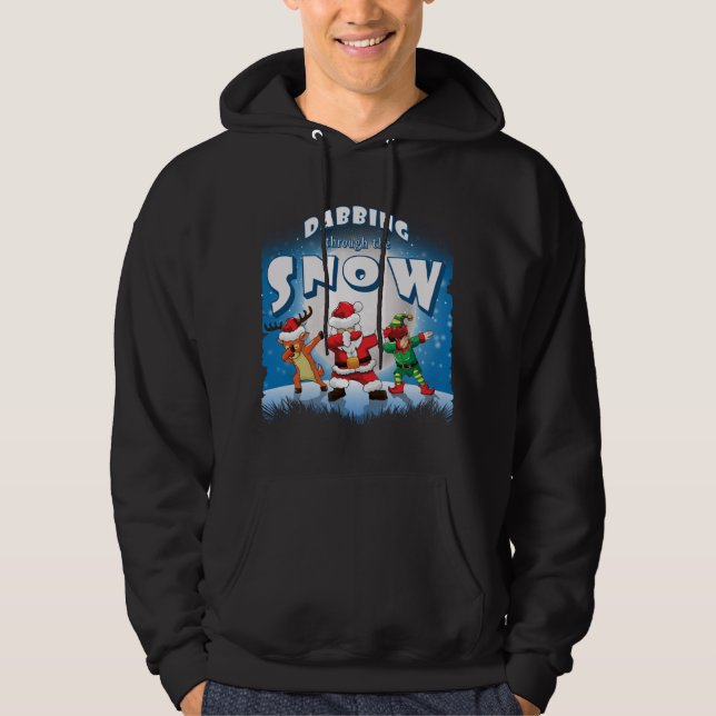 Veste À Capuche Dabbing Santa Claus Elf Reindeer Escadron de Noël  (Devant)