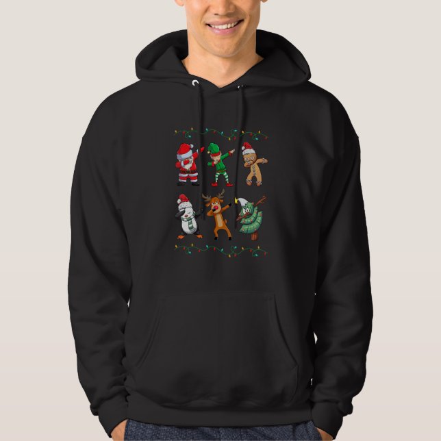 Veste À Capuche Dabbing Santa Elf Friends Christmas Kids Boys Men  (Devant)