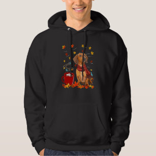 Veste À Capuche Dachshund Écharpe de chien automne Chocolat Automn