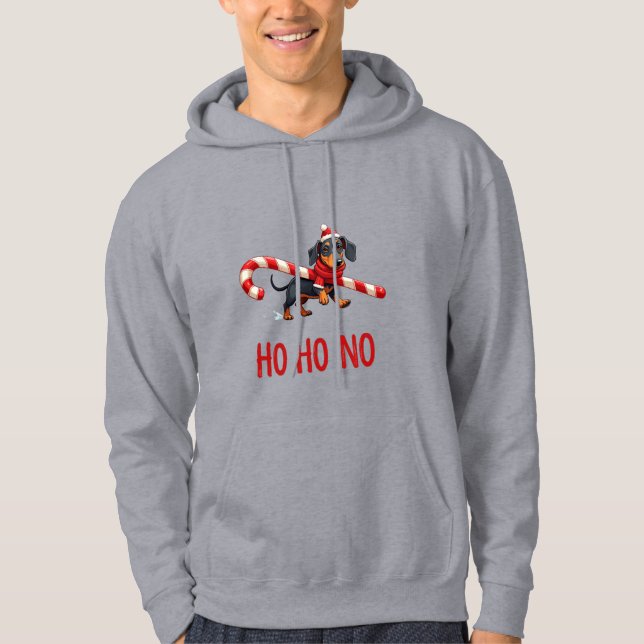 Veste À Capuche Dachshund Ho Ho No Funny Christmas Hoodie (Devant)