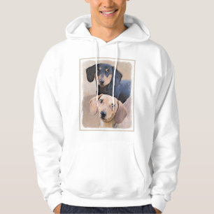 Veste À Capuche Dachshund (Smooth) Peinture - Art Chien original
