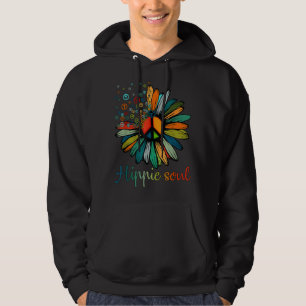 Veste À Capuche Daisy Peace Sign Hippie Soul Flower Lovers Gifts