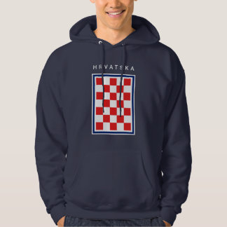 Veste À Capuche Damier Croate Bordure Bleue