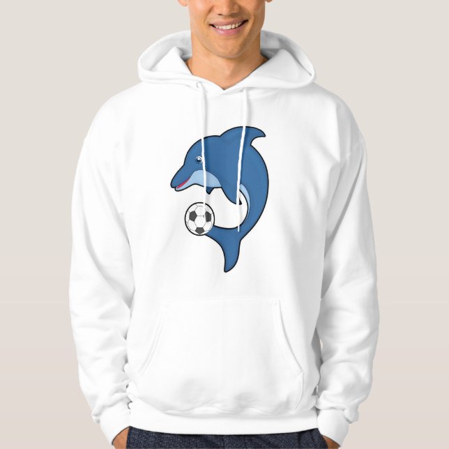 Veste À Capuche Dauphin comme joueur de football avec balle de foo (Devant)